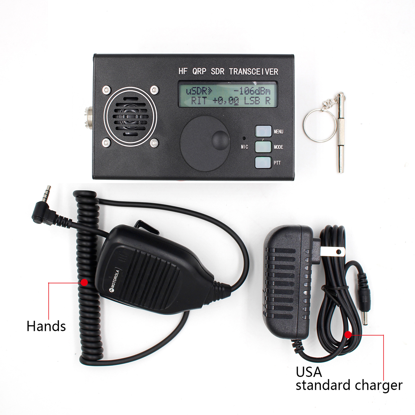 5W 8-Band USDX USDR HF QRP SDR Transceiver SSB/CW DSP w/ Mic