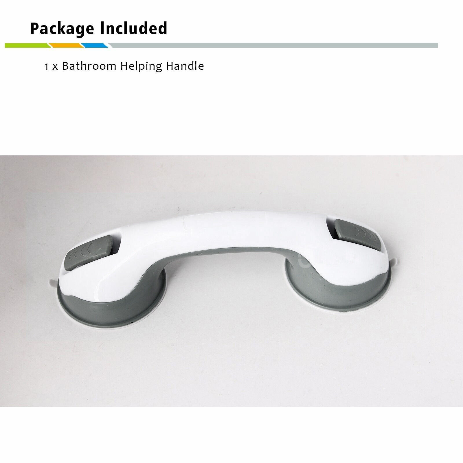 2Pcs Bathroom Suction Cup Handrail Grip Shower Tub Grab Bar Anti Slip Handle Rail Aid For Kid Elderly Safety Bath Shower Toilet