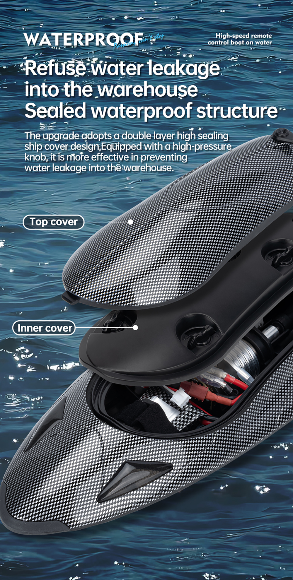 FAYEE FY011 2.4G High Speed Turbojet Speedboat 40KM/h 120-150M RC Distance 7.4V 2000mAh 390 Brushed RC Boat For Kids Adult Gifts