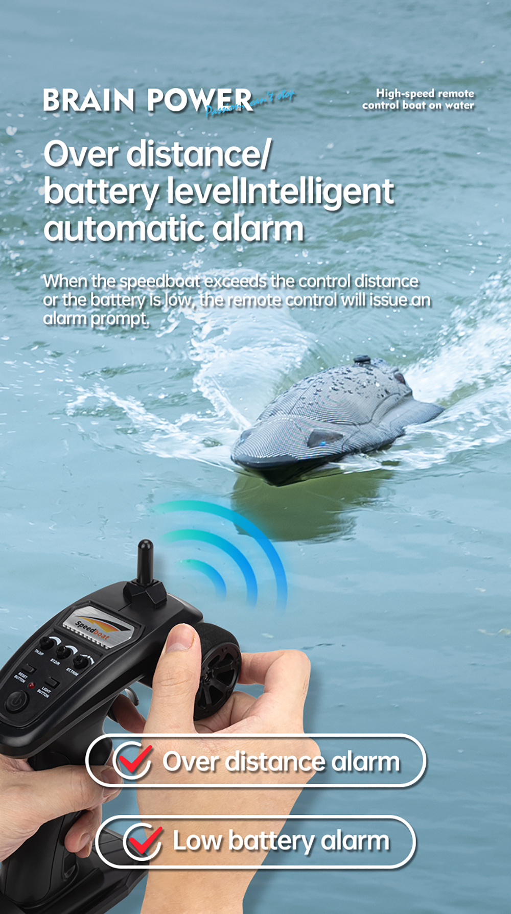 FAYEE FY011 2.4G High Speed Turbojet Speedboat 40KM/h 120-150M RC Distance 7.4V 2000mAh 390 Brushed RC Boat For Kids Adult Gifts