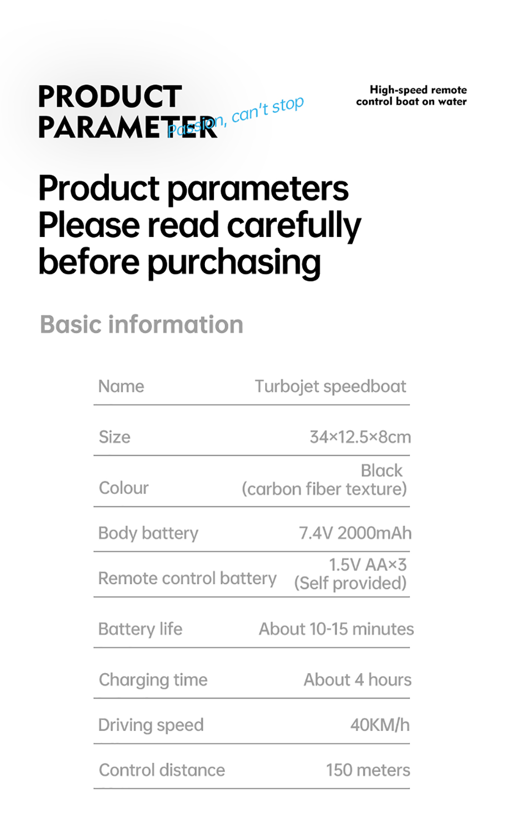FAYEE FY011 2.4G High Speed Turbojet Speedboat 40KM/h 120-150M RC Distance 7.4V 2000mAh 390 Brushed RC Boat For Kids Adult Gifts