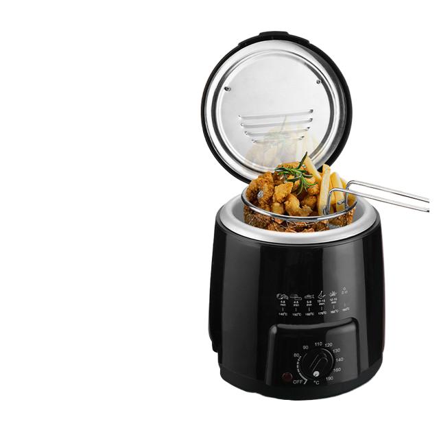 Paslanmaz Çelik Tek Tanklı 1.5L Elektrikli Fritöz Dumansız Patates Kızartması Tavuk Kızartma Tenceresi Izgara Mini Sıcak Tencere Fırın AB ABD AU_voghion.com