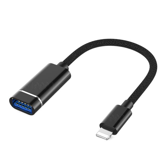Cavo adattatore OTG da 8 pin a USB 3.0 per iPhone 13 12 11 Pro Max Xs XR 7 8 Plus iPad per iOS 13 e versioni successive per mouse, fotocamera, lettore di schede_voghion.com