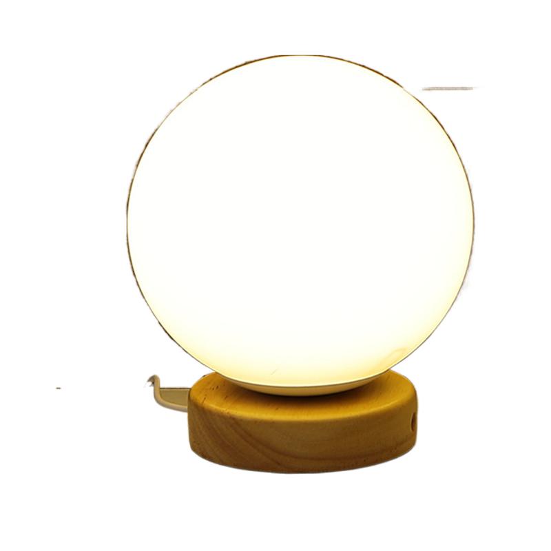Bedroom Bedside LED Desk Lamp For Reading USB Power Wooden Simple Home Creative Warm Dimmer Night Light With Remote Controller_voghion.com