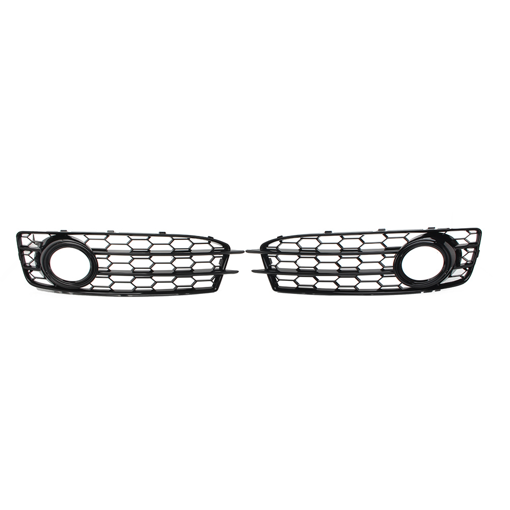 Honeycomb Fog Light Grille Cover Set (Left+Right) For Audi A3 8P 2009-2013 - Gloss Black