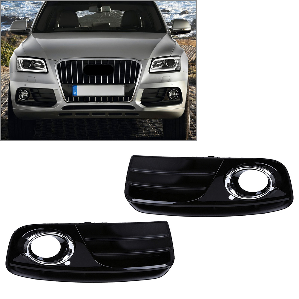 2x Front Bumper Fog Light Grille Trim For Audi Q5 8R 2008-2012 – Black ABS, Left & Right - View #5