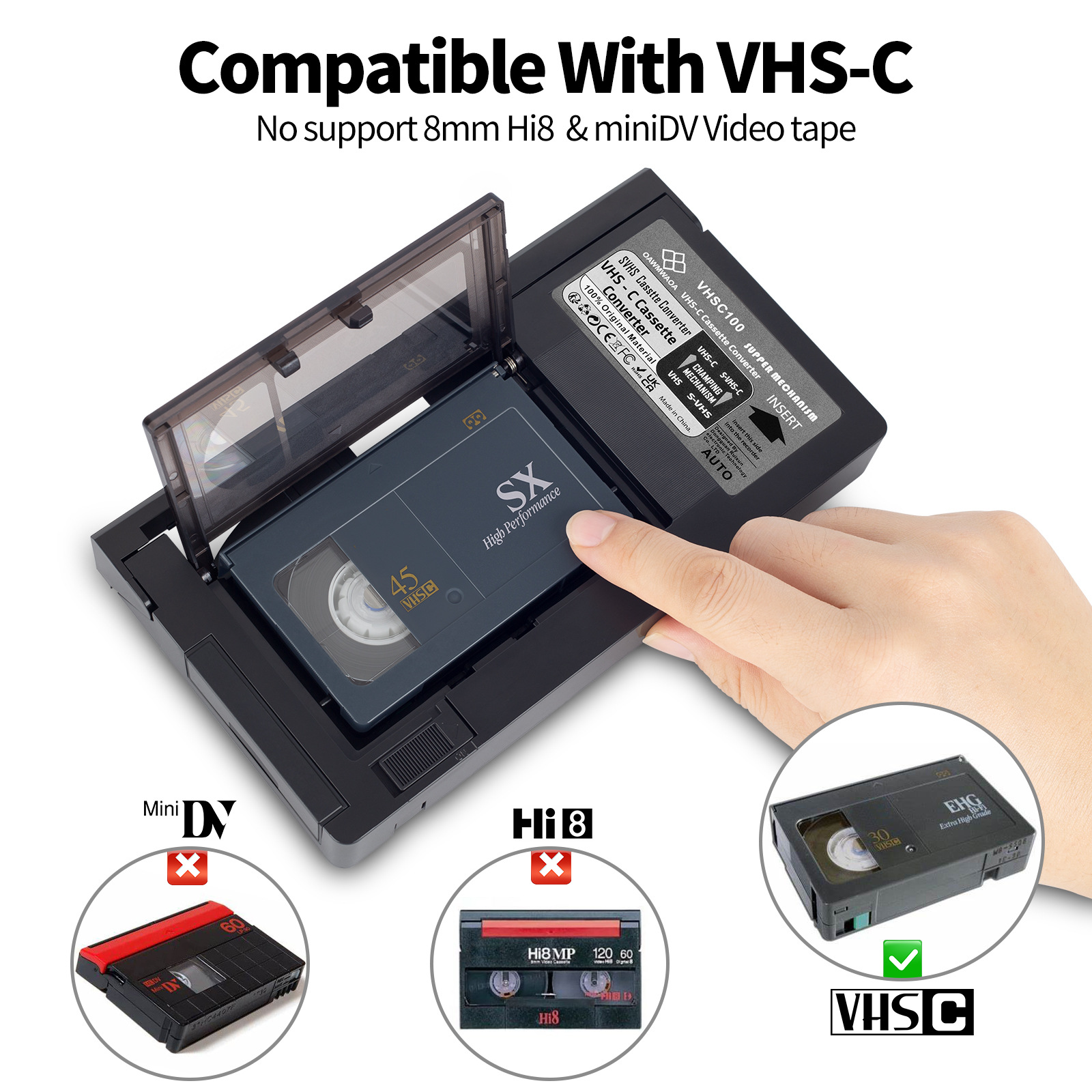 VHS−Cカセットアダプター　パナソニック レンタル☆Panasonic VHSカセットアダプター VW-TCA7 VHS-Cを
