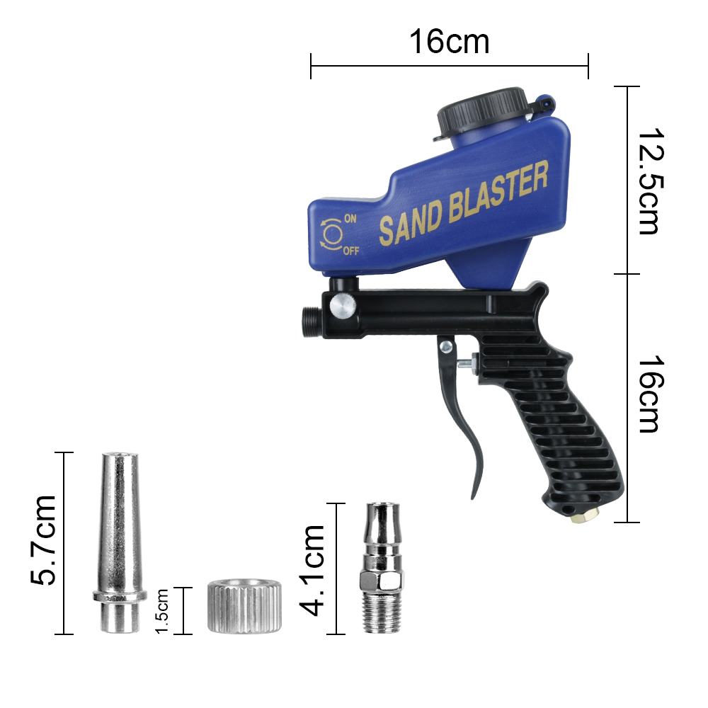 Nombre 9, Dispositivo de jateamento de ferrugem conjunto de jateamento pneumático conjunto de pistola de jateamento ajustável máquina de jateamento de gravidade