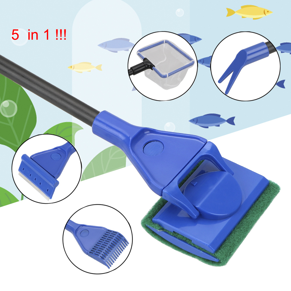 Title 16, 5 in 1 Aquarium Cleaning Tools Fish Net Gravel ...