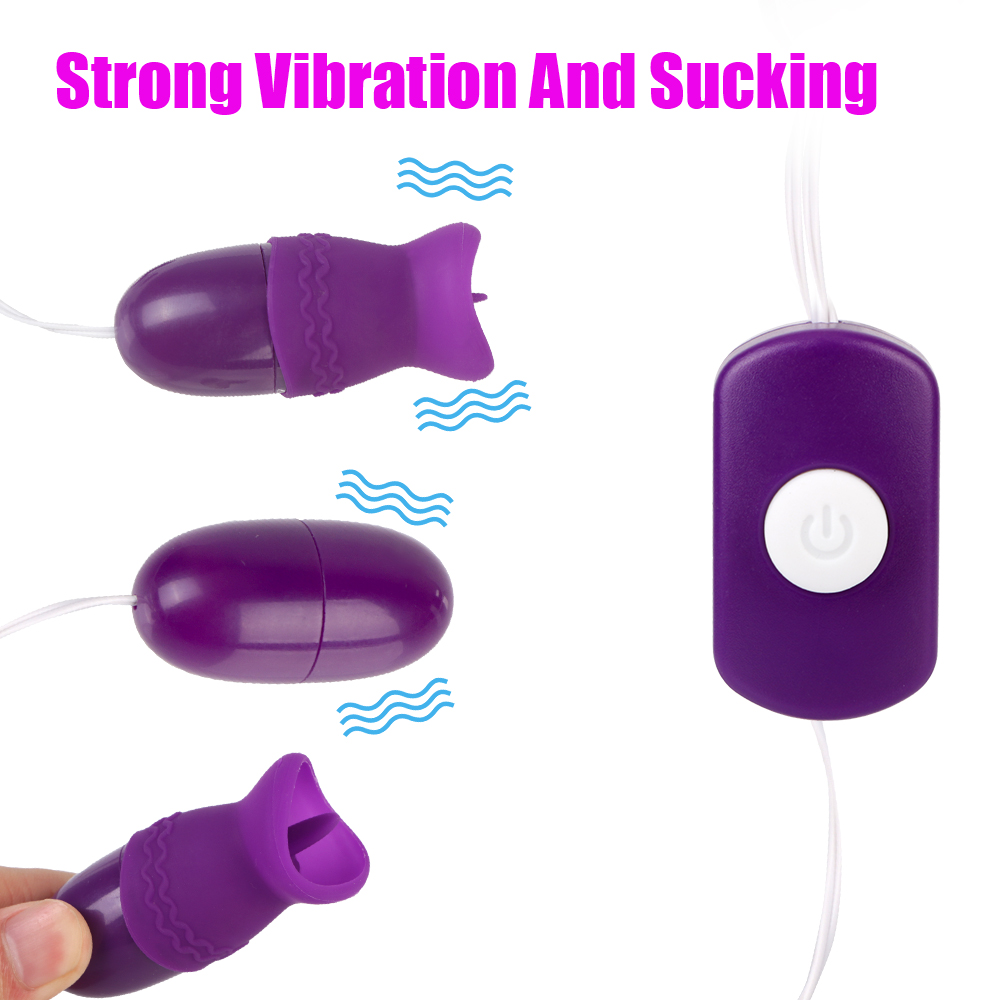Massaggio G Spot Clitoride Stimolatore Lingua Orale Lecca Vibratore Potenti Giocattoli Sessuali per Donne Doppio Uovo Vibrante_voghion.com