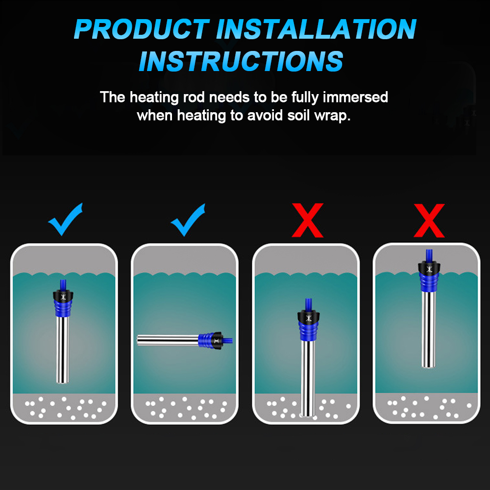 Title 6, Thermostat Heater Rod 50W/100W 220V EU Plug Fis...