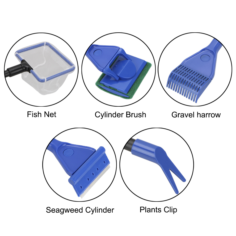 Title 11, 5 in 1 Aquarium Cleaning Tools Fish Net Gravel ...