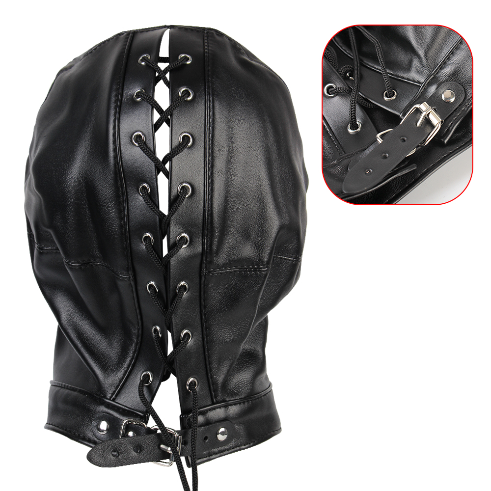 Erotic Accessories Fetish Mask Adult Sex Toys Hollow Hood Couples Flirting Sexy Headgear Leather For Woman