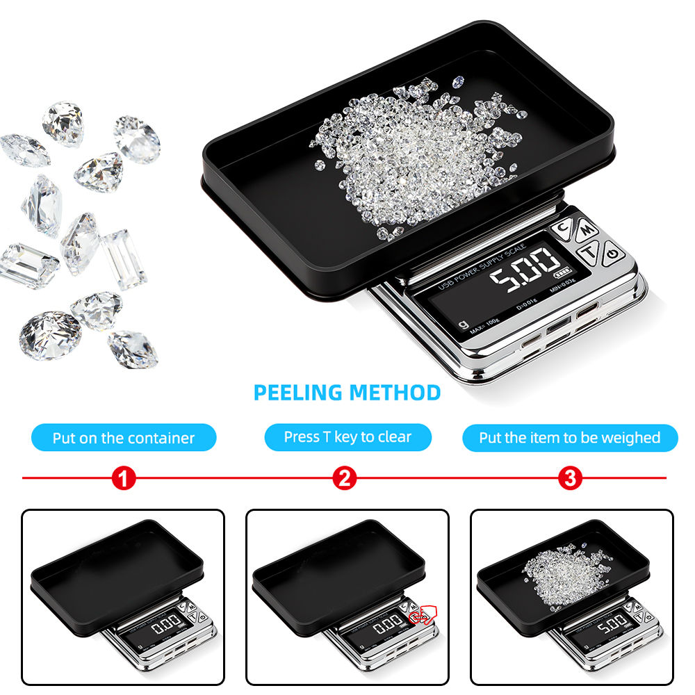 Title 5, Jewelry Scales Pocket Kitchen Scale 100g/500g U...