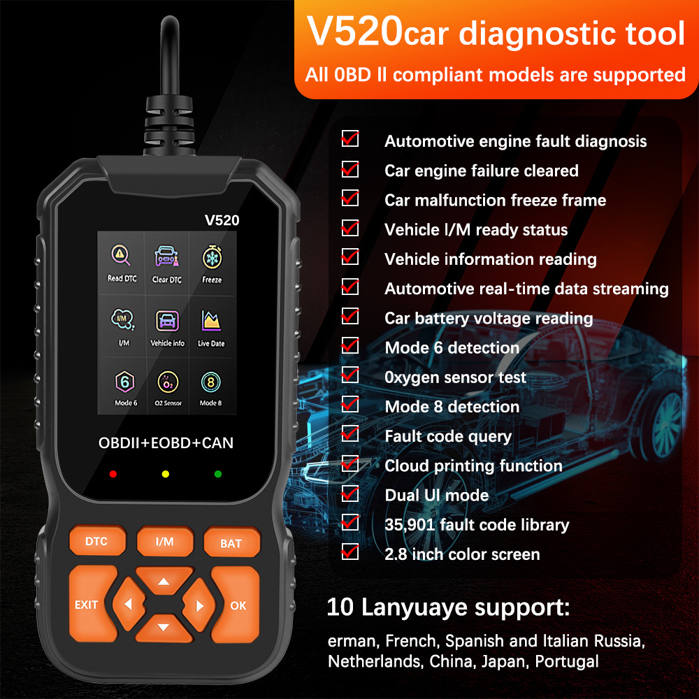 Dtc Screen V520 Professional Car Diagnostic Tool User Manual