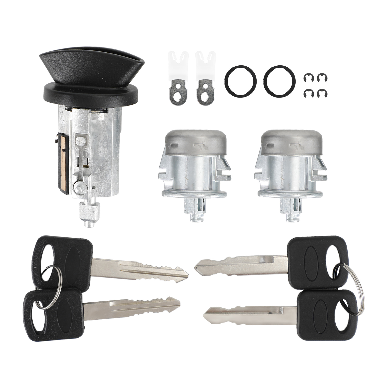 Pair Front Door Lock Cylinders With 2 Keys For Ford Transit 2000-2006 (Left + Right)