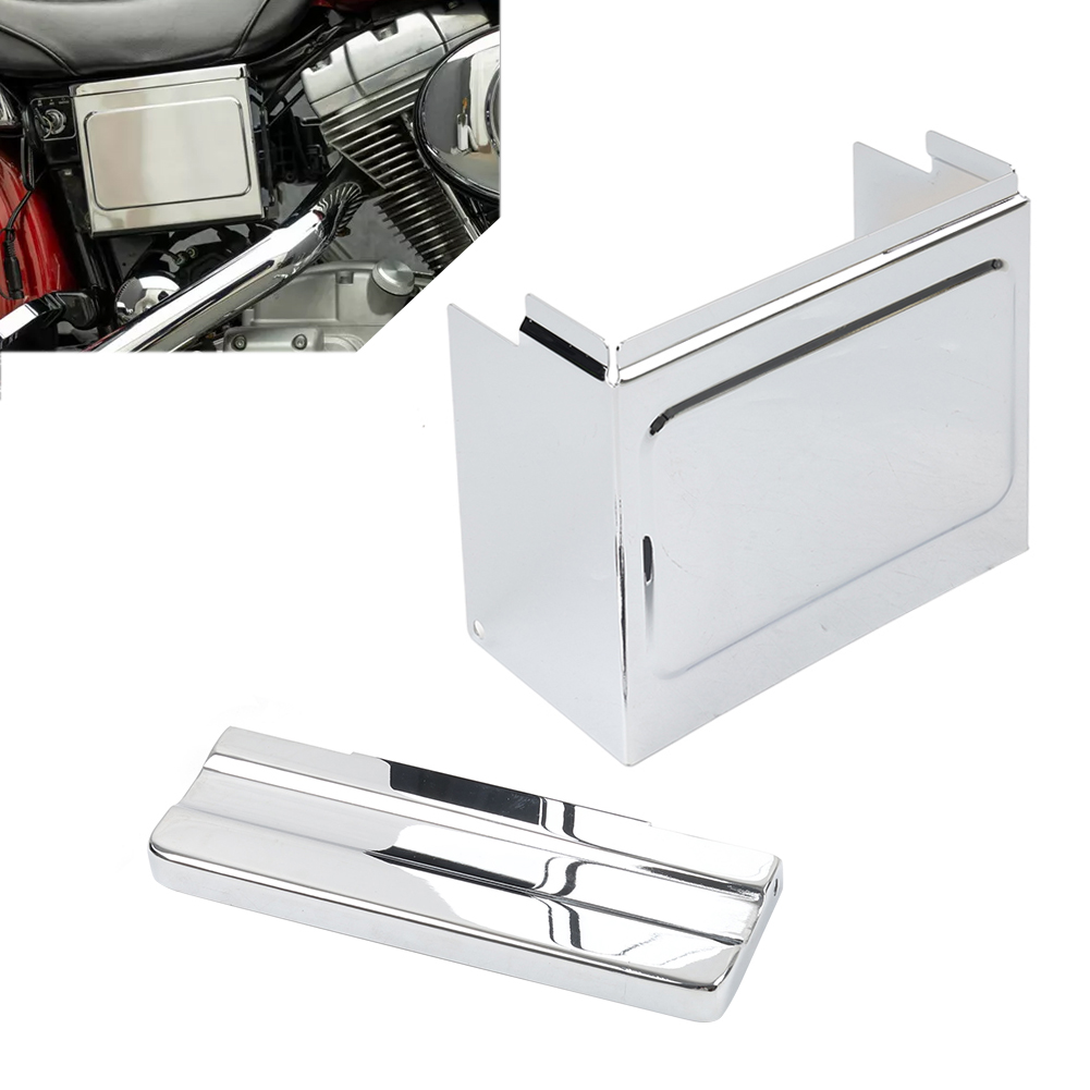 Chrome Top Side Battery Cover Kit For Harley Sportster XL 1997
