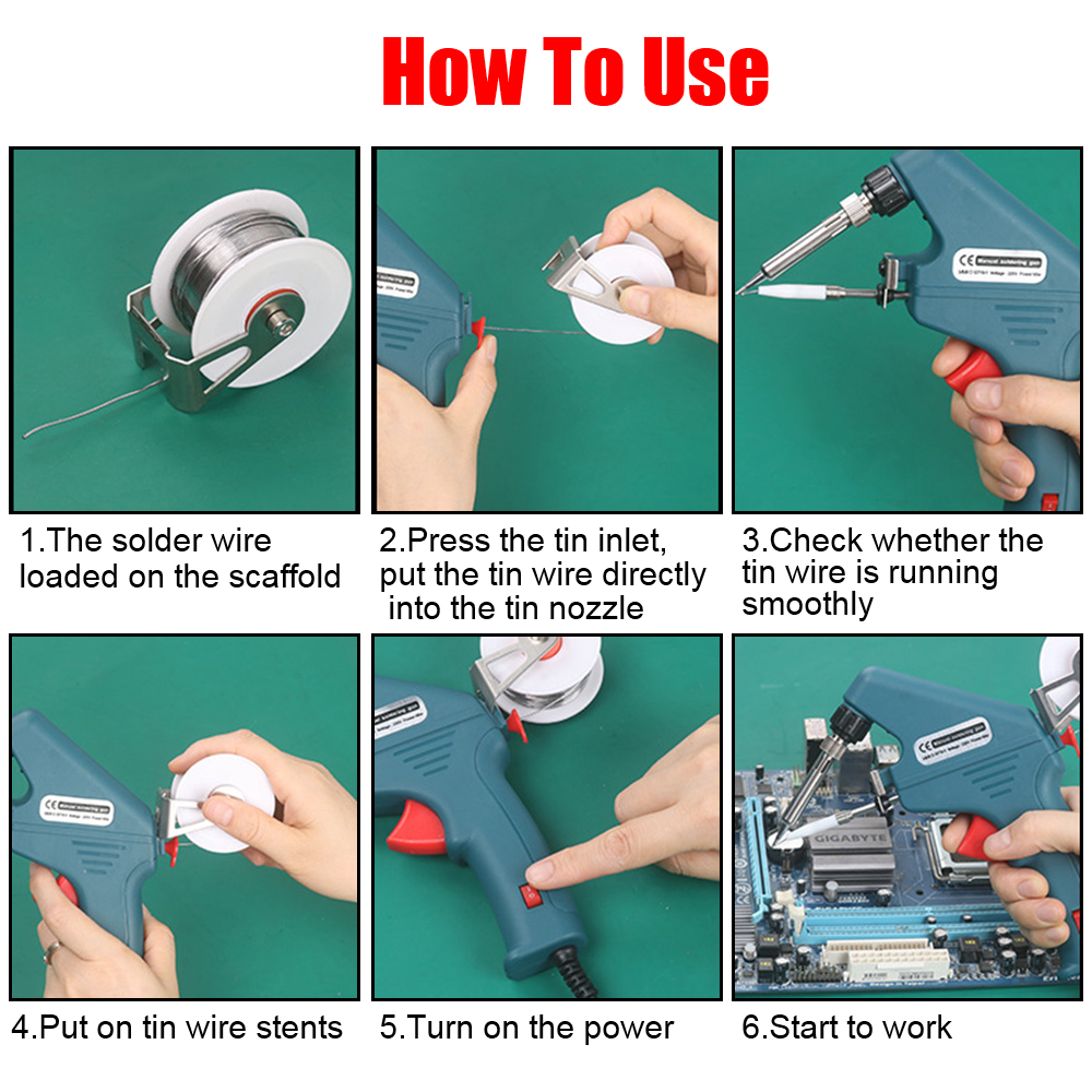 Title 10, Soldering Iron Gun Hand-held Internal Heating W...