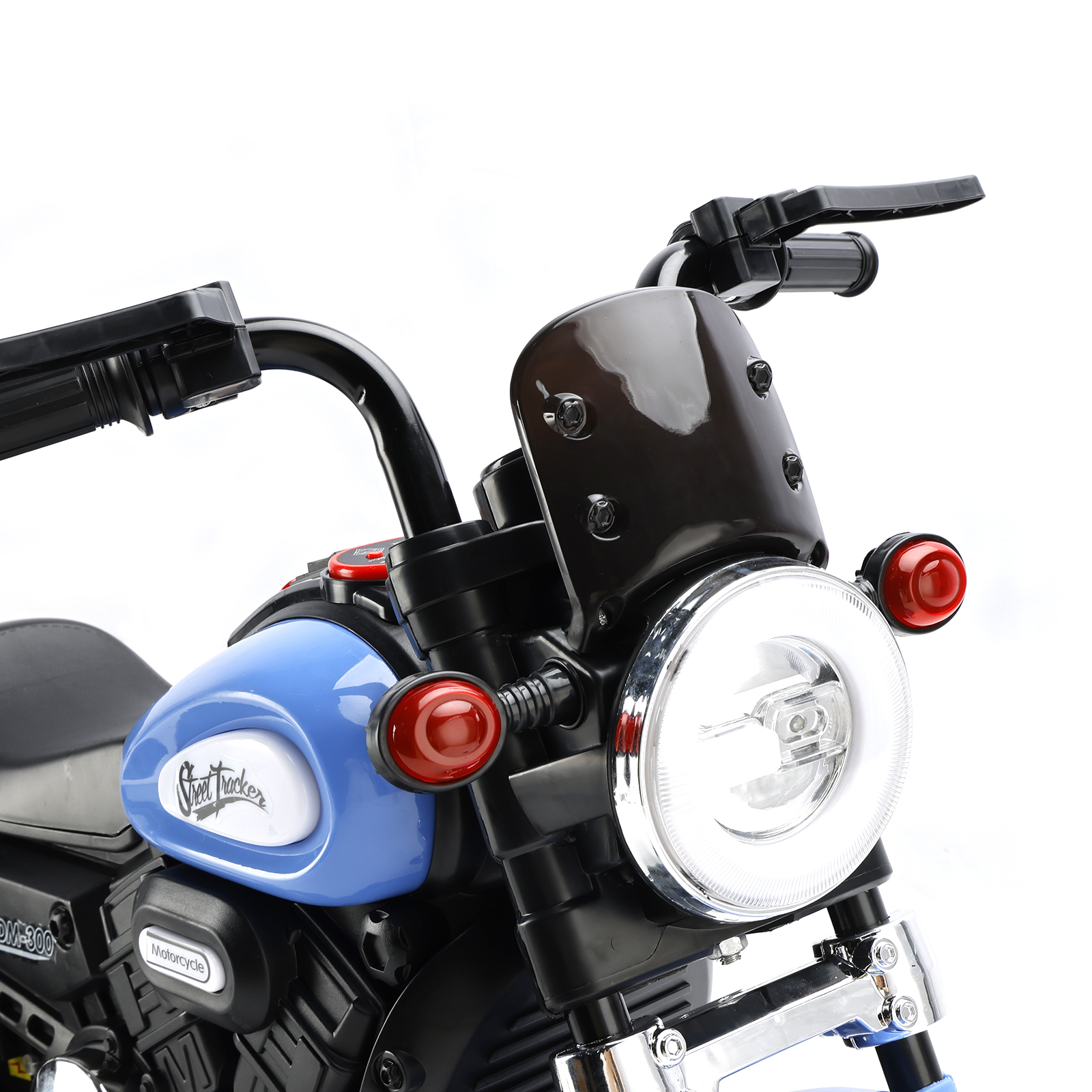 3 Wheel Kids Ride On Motorcycle Blue Back View