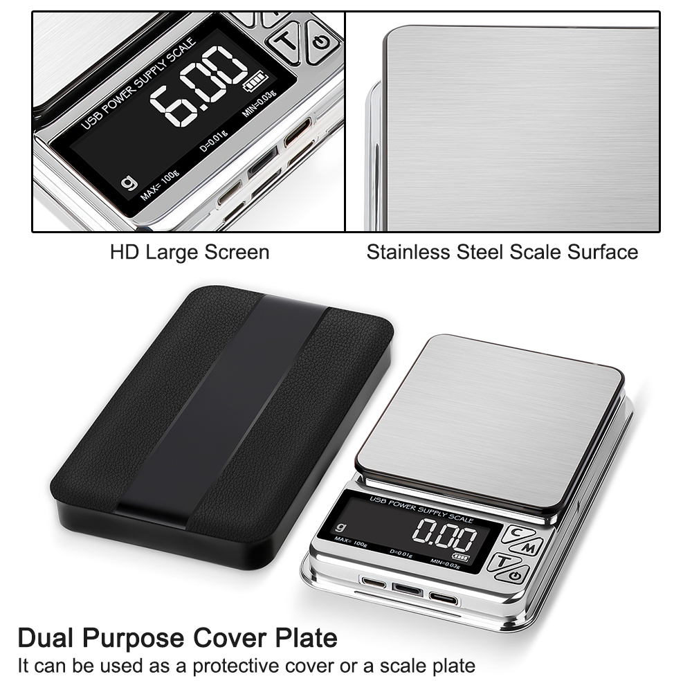 Title 8, Jewelry Scales Pocket Kitchen Scale 100g/500g U...