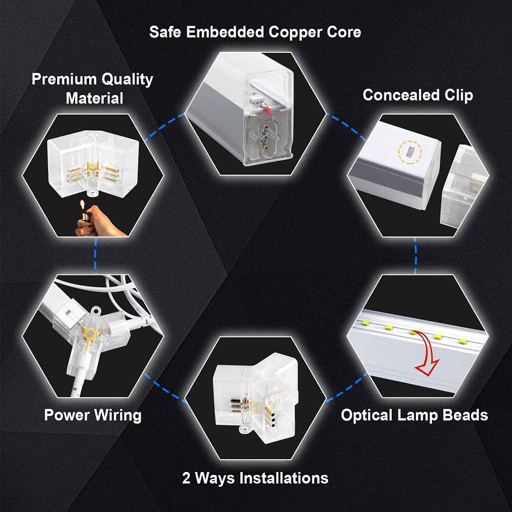 8HEX RGB LED Hexagon Garage Lights Car Detailing Shop Light for