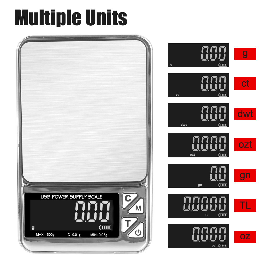 Title 4, Jewelry Scales Pocket Kitchen Scale 100g/500g U...