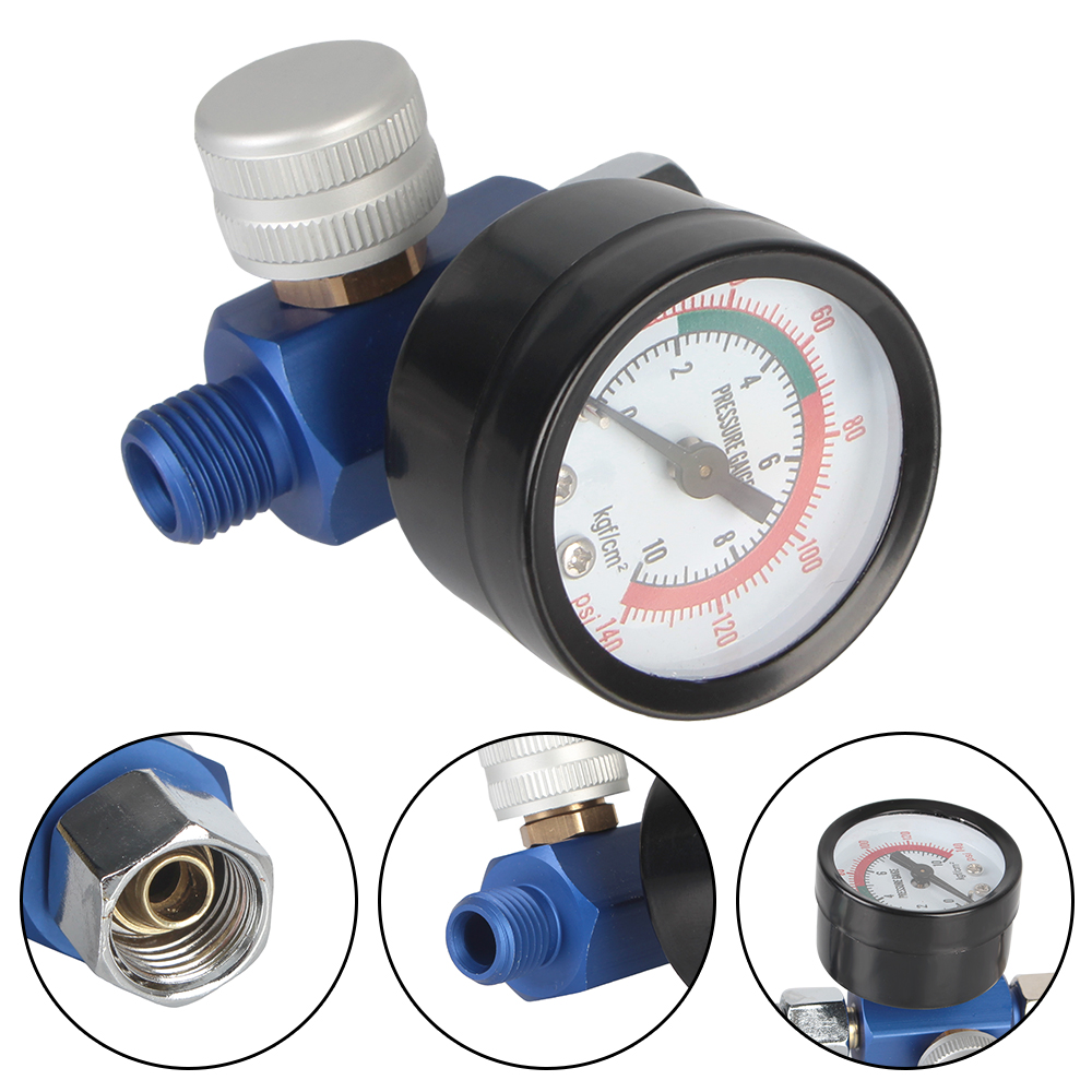 Title 10, Spray Gun Air Regulator Gauge EU Adapter Oil-Wa...