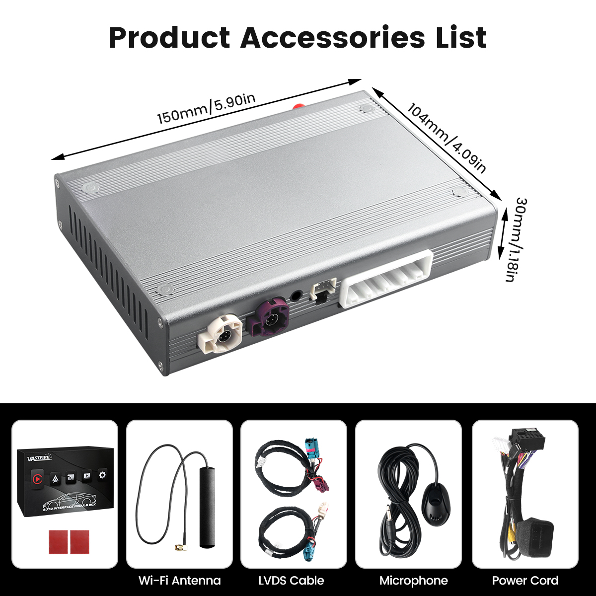 Wireless CarPlay Android Auto Retrofit Decoder For Audi A4 A5 S4