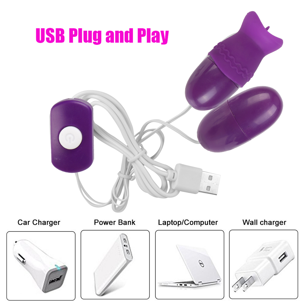 Massaggio G Spot Clitoride Stimolatore Lingua Orale Lecca Vibratore Potenti Giocattoli Sessuali per Donne Doppio Uovo Vibrante_voghion.com