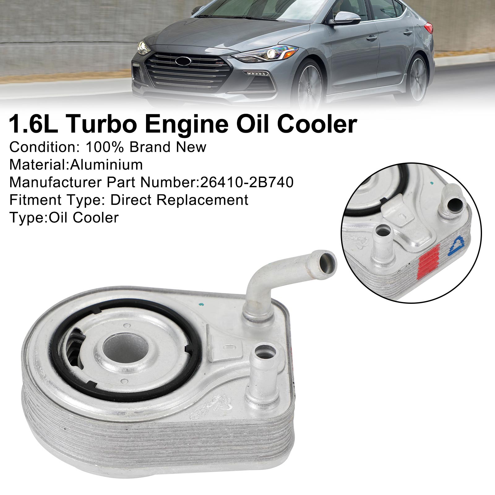 Engine Oil Cooler 26410-2B740 For Elantra Kona Sonata Tucson