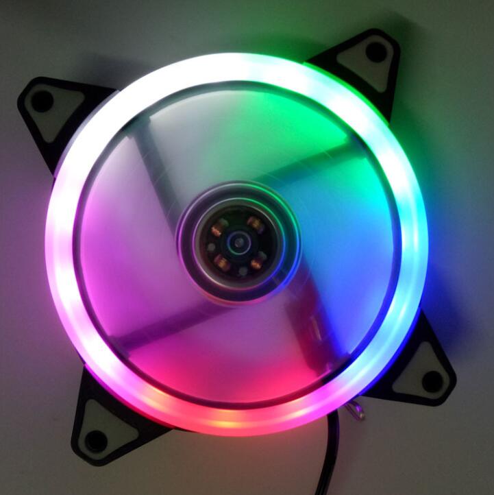 120mm White LED  Cooling Fan  12V 4Pin to 3Pin RGB Computer 