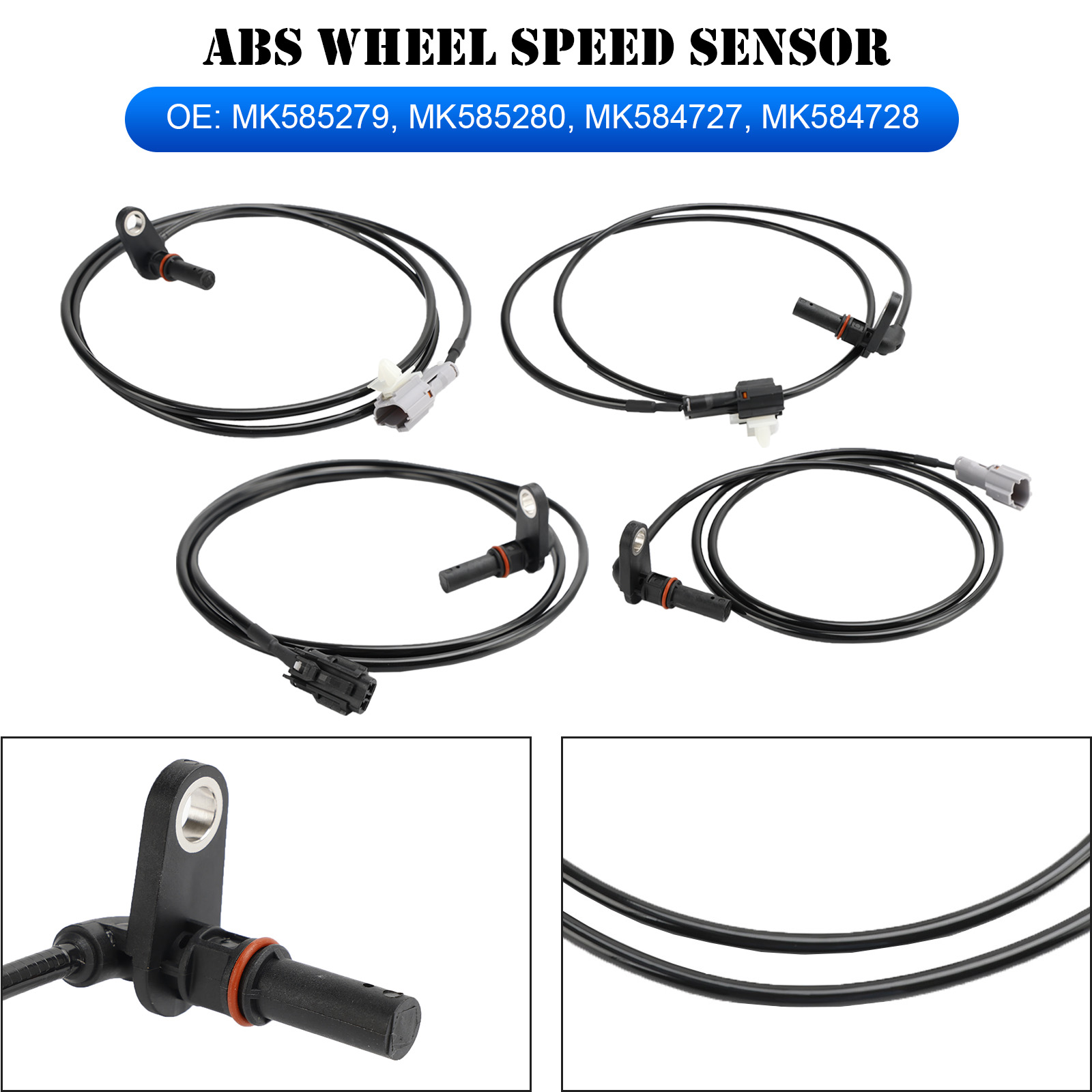 4X Front Rear Left Right ABS Wheel Speed Sensor For