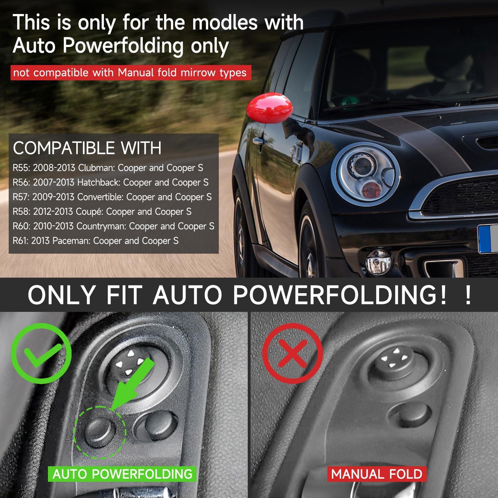 家具 Mini cooper Mirror Covers for MINI Cooper R55 R56 R58 R57 R60 R59 R61 Power