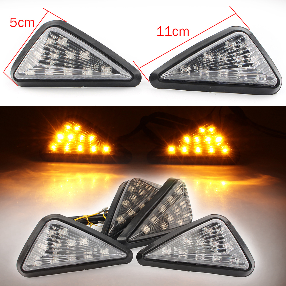 Clear Motorcycle LED Turn Signal Lights Amber Lamp For Kawasaki