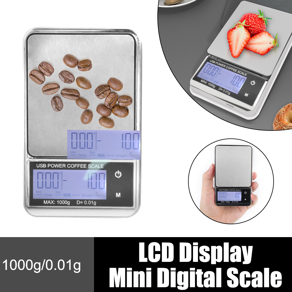 Title 14, Mini Pocket Scale 1000g/0.01g Auto Timer Digita...