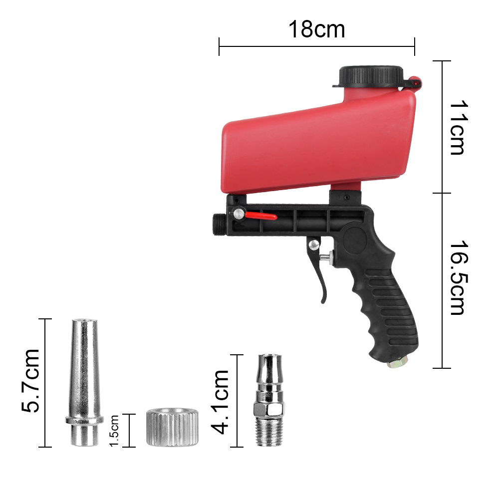 Nombre 8, Dispositivo de jateamento de ferrugem conjunto de jateamento pneumático conjunto de pistola de jateamento ajustável máquina de jateamento de gravidade