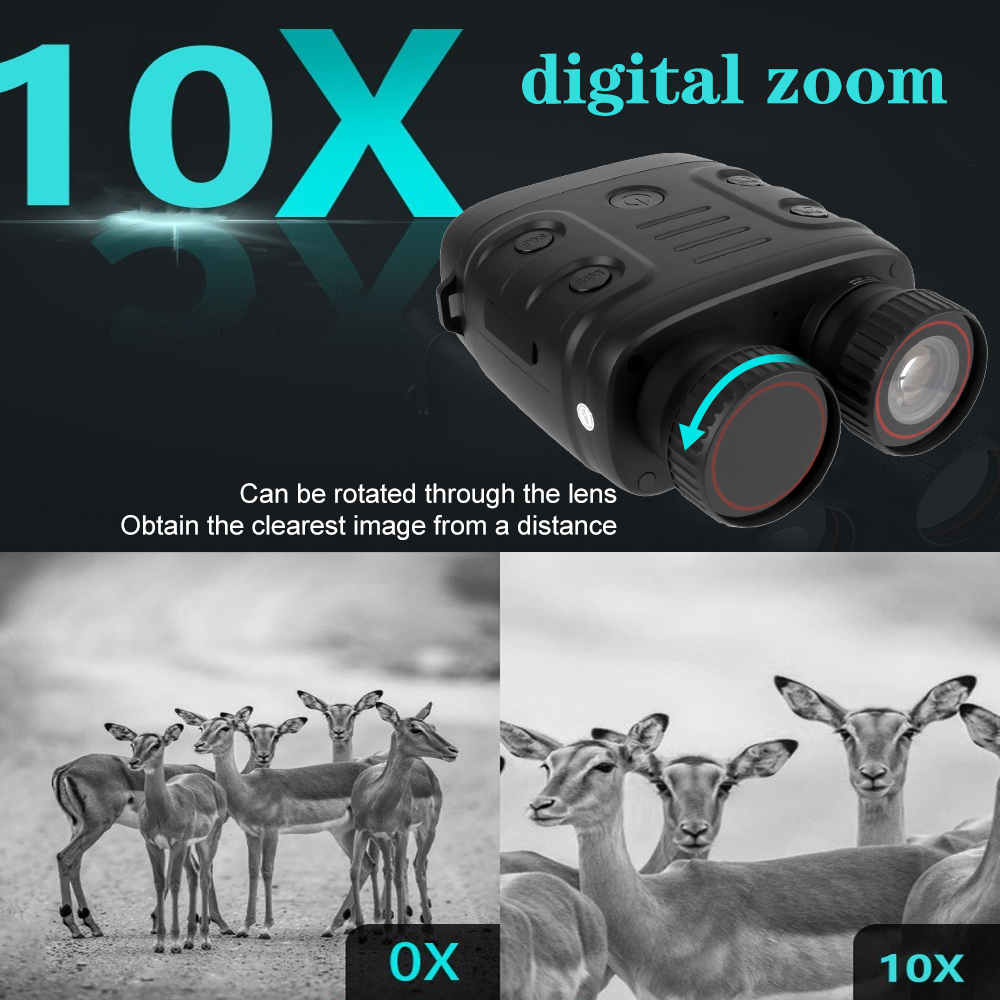 For Hunting Boating 10X Binocular Infrared Night-Visions Device 1080P Day Night Use Photo Video Taking Digital Zoom Binocular