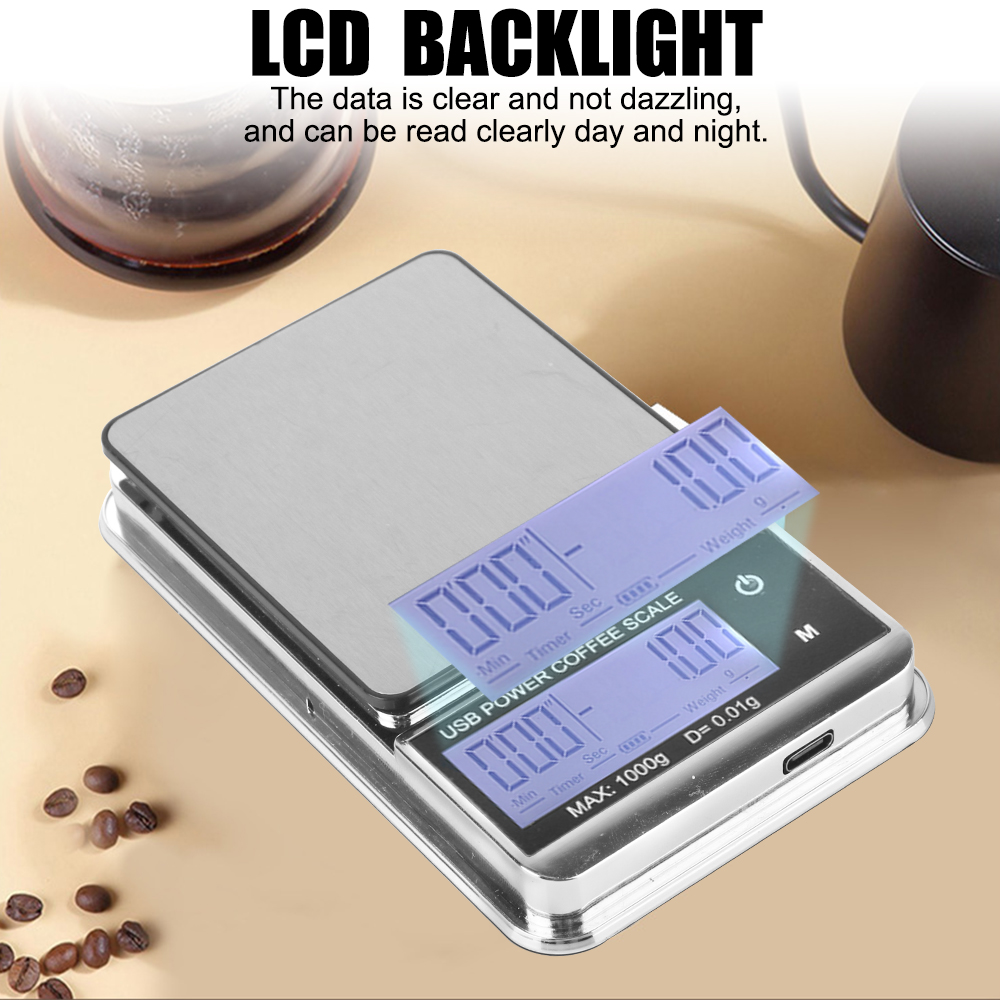 Title 8, Mini Pocket Scale 1000g/0.01g Auto Timer Digita...