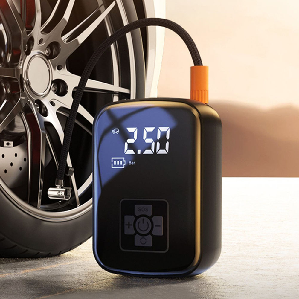 Portable Car Electrical Air Pump Inflator Compressor LCD Display Mounted Motorcycle Bicycle Ball Wireless Tire Inflatable Pump - AliExpress