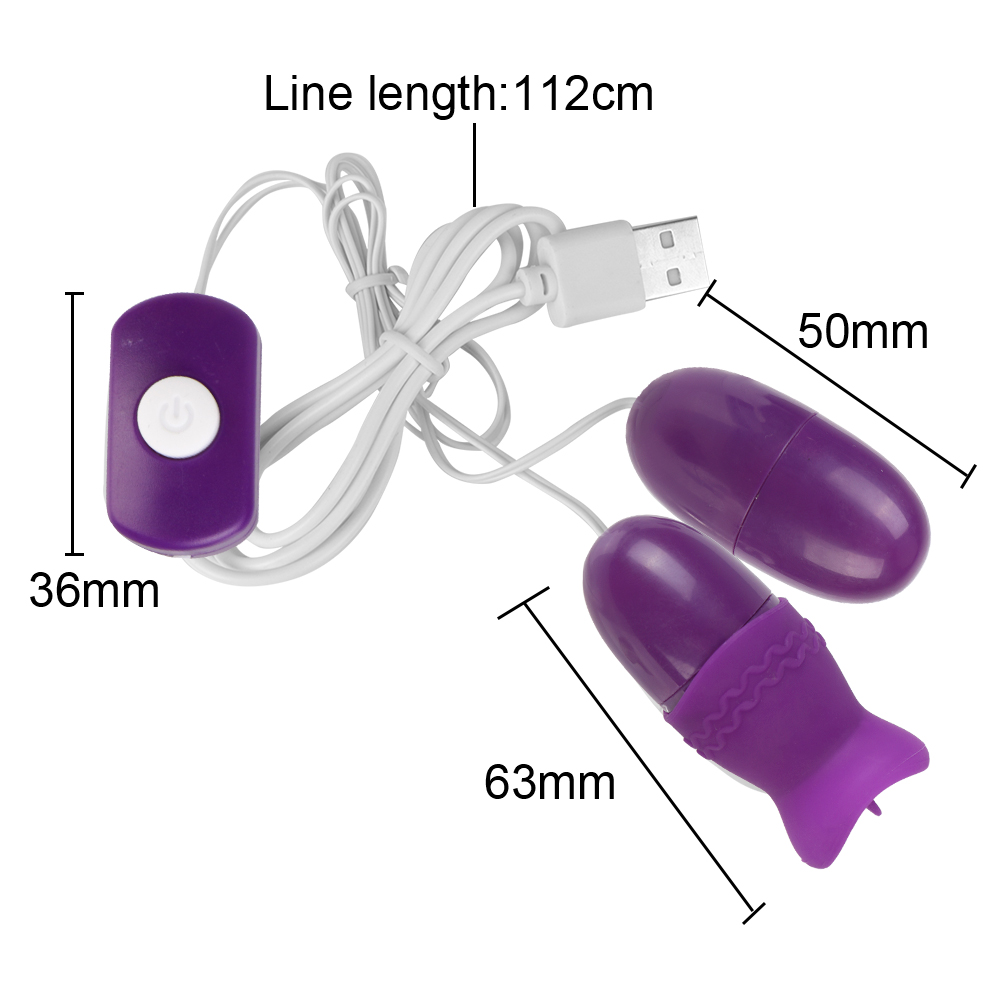 Massaggio G Spot Clitoride Stimolatore Lingua Orale Lecca Vibratore Potenti Giocattoli Sessuali per Donne Doppio Uovo Vibrante_voghion.com