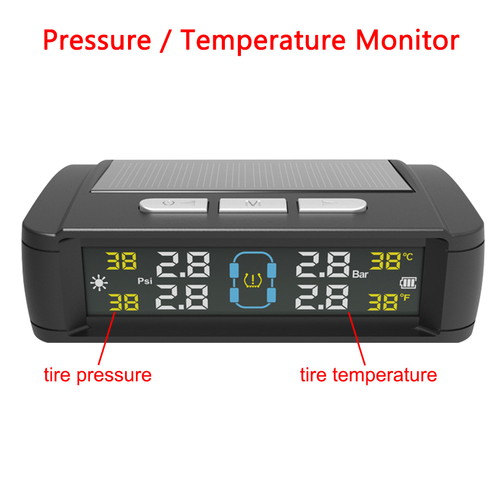 Detalle del monitor y los sensores TPMS