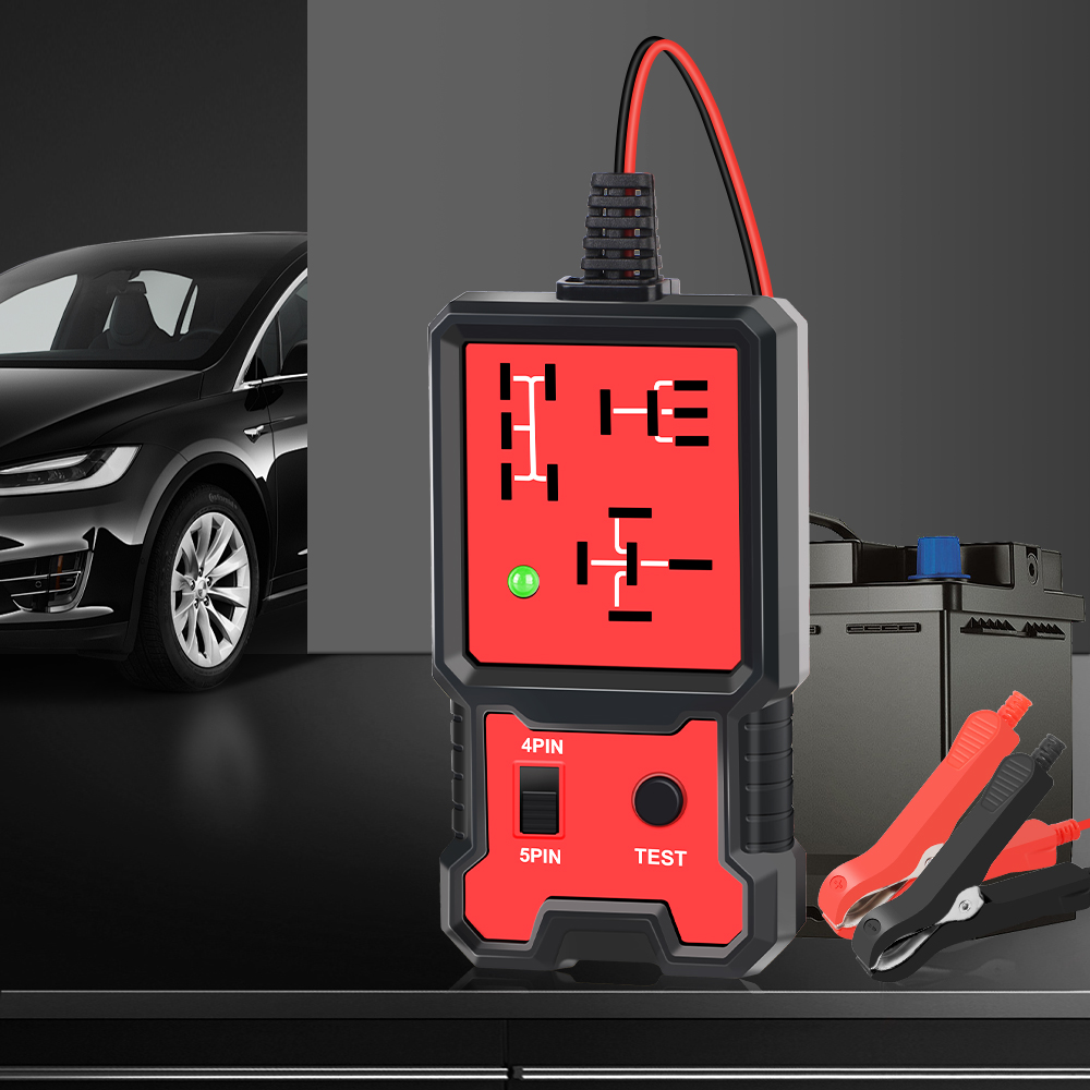 Probador de relé de coche, probador de voltaje, comprobador de batería de coche, probador de relé electrónico automotriz