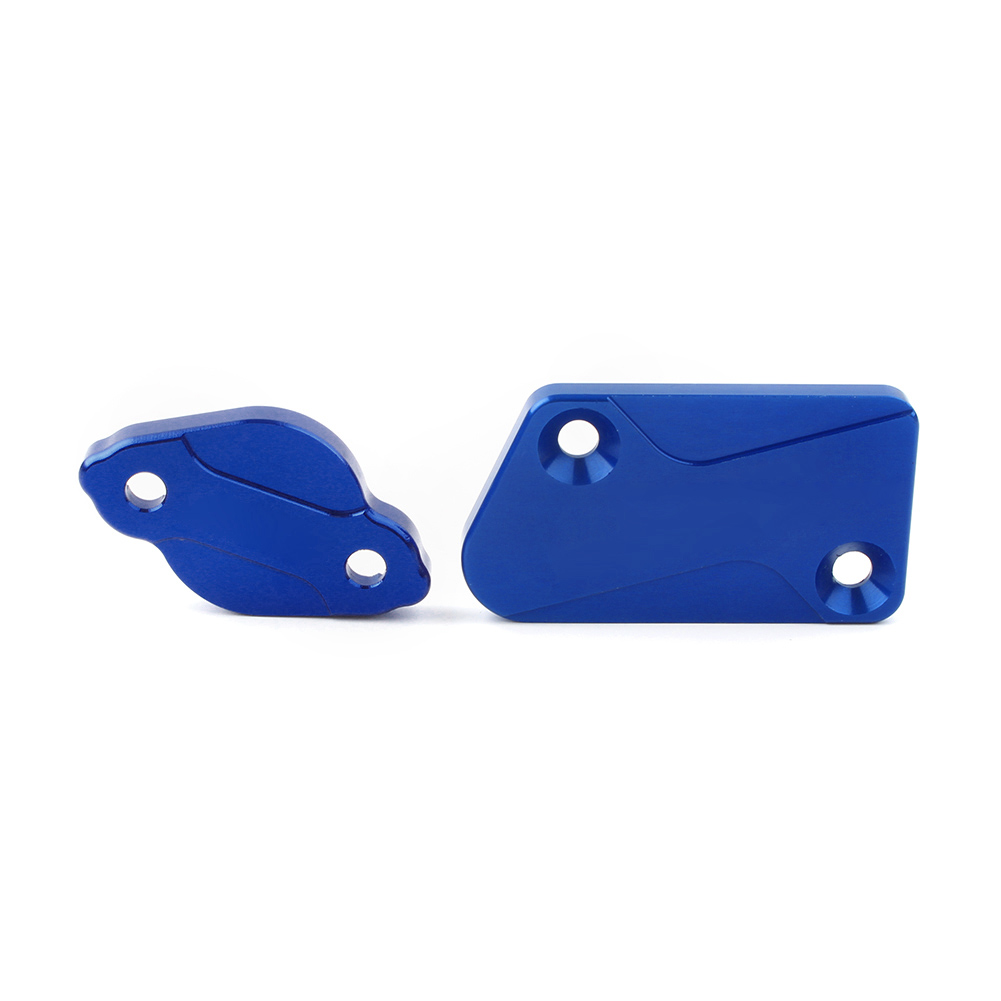Dirt Bike Protection Black Aluminum Brake Fluid Cover Cap Set For YAMAHA YZ250 YZ250F YZ450FX YZ125 YZ426F - Front & Rear - Easy Install YZ Brake Reservoir Cover