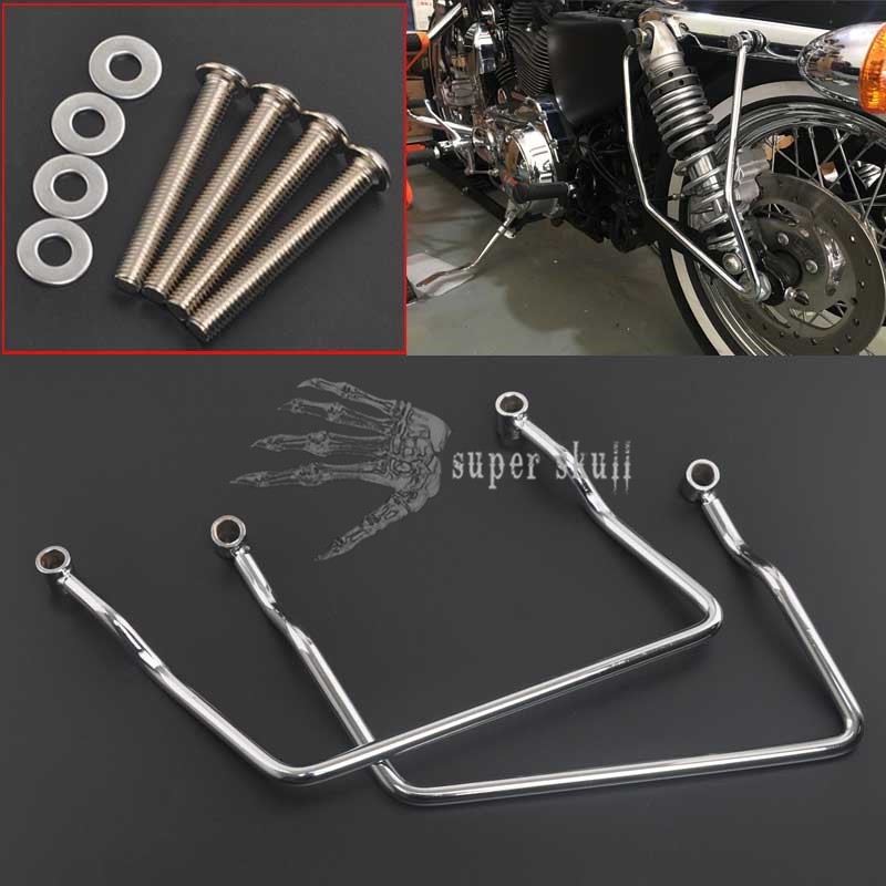 19cm Saddle bag Support Bar Mount Brackets For Honda Shadow Aero VT VLX 19cm