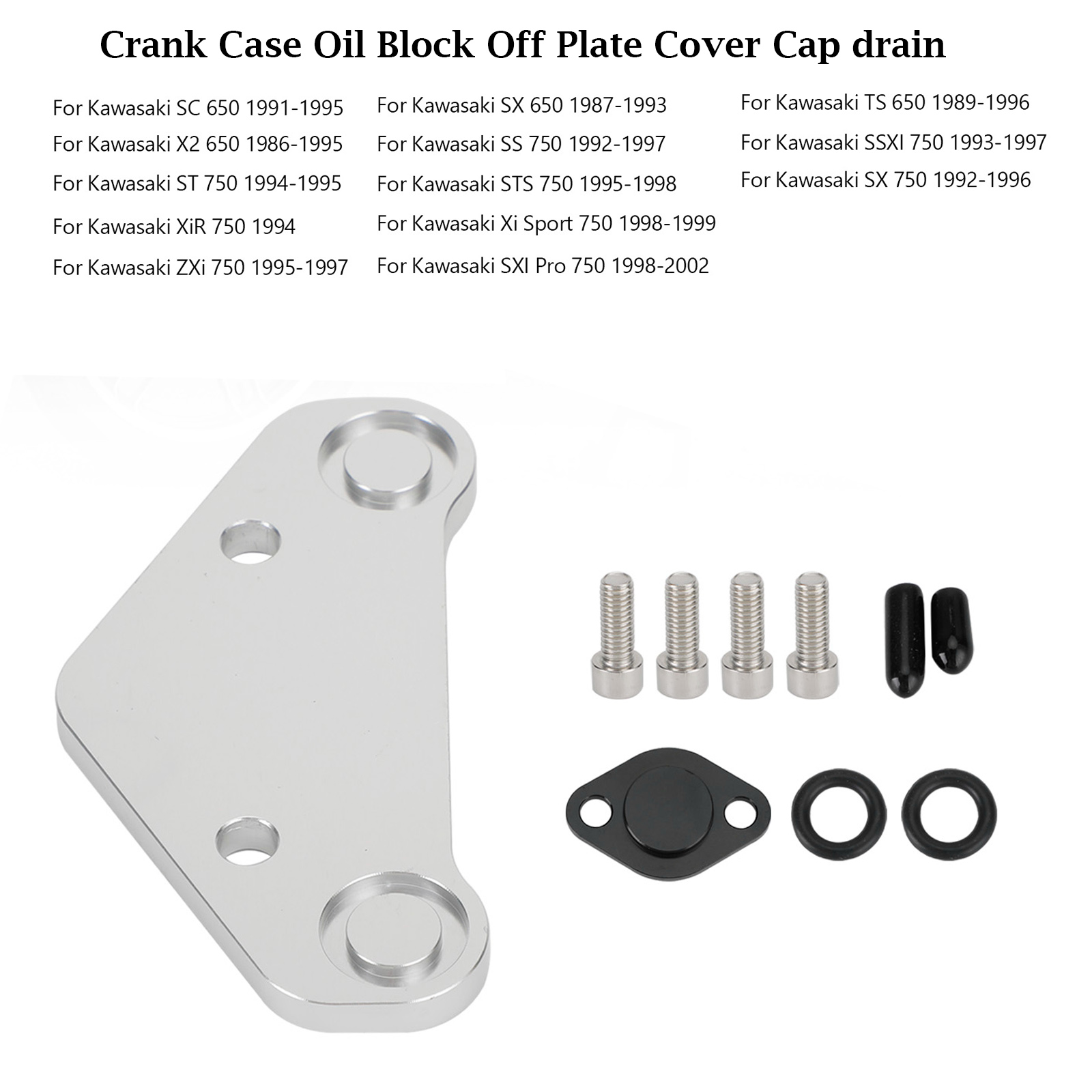 Crank Case Oil Plate Cover Cap drain For Kawasaki 650sx SX X2 TS