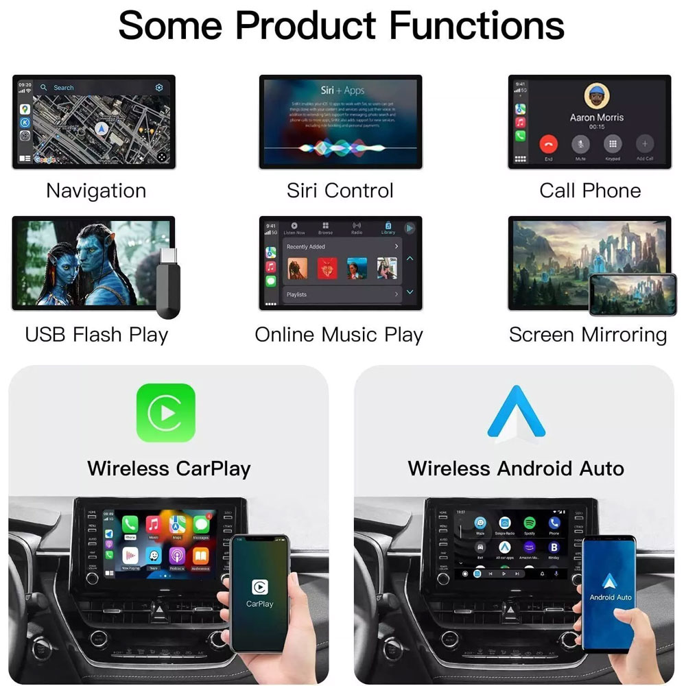 Wireless Carplay & Android Auto Retrofit Kit for 2014-2019 Toyota