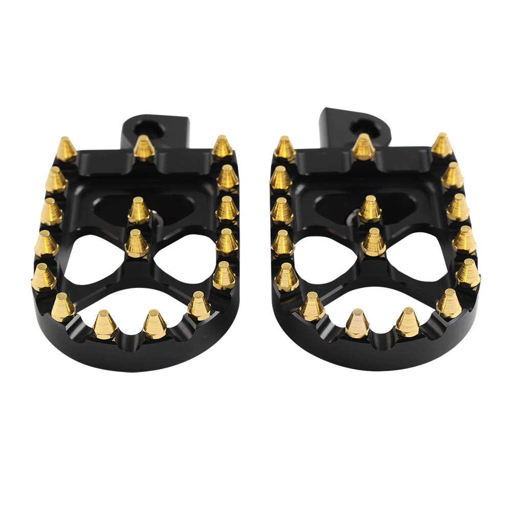 Pair Of CNC Wide Fat MX Style Footpegs – Fit Dyna, Sportster, Bobber, Fatboy (Universal, Aluminum, Smooth Finish)