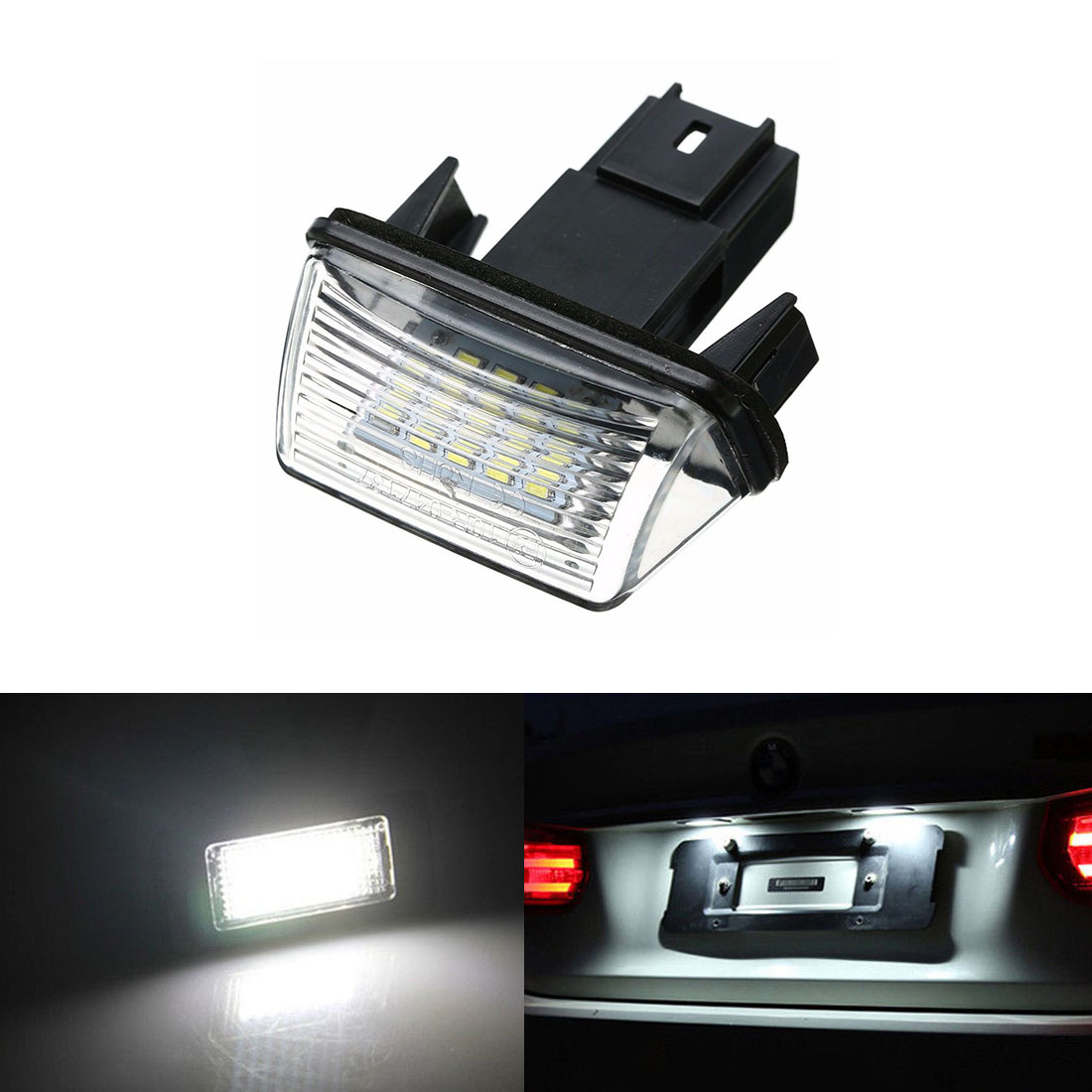 2x LED License Number Plate Lights Bulbs Fit For Peugeot 206 207 307 ...