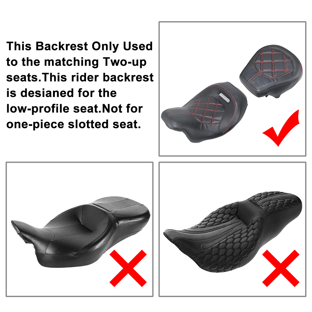 バラスト Front Driver Rider Backrest Pad For Harley Touring CVO Road