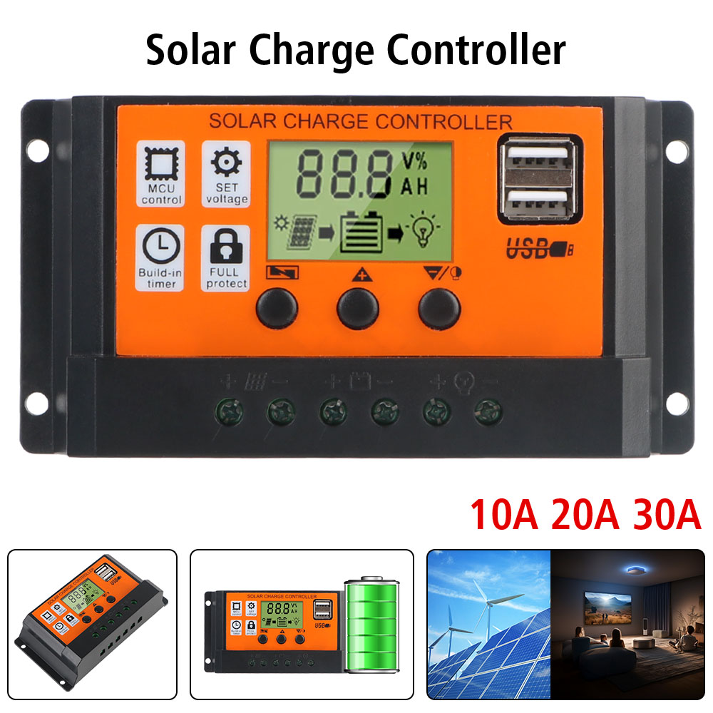 Description Picture 2 of itemBuilt-in Timer LCD Display Home Accessories Automatic Recognition Of Solar Controller Colorful Screen PV Regulator Accessory